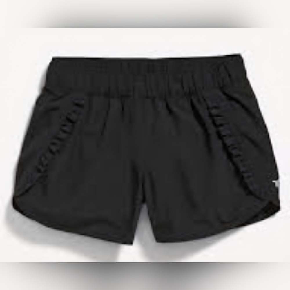 Old Navy Girls Ruffle Trim Athletic Running Shorts Black XXL 18 Lined